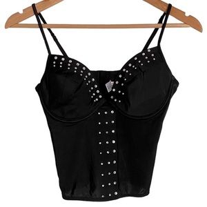 COPYBLACK BUSTIER CORSET GEM STUDDED TOP  SIZE‎ 36C